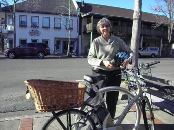 Constance Beutel on her Ebike